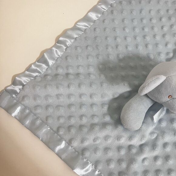 Pro Goleem Blue Teddy Bear Minky Dot Security Blanket Lovey Lovie Satin Trim - Picture 6 of 12